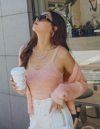 Ombré Buttoned Two Piece Knit Top