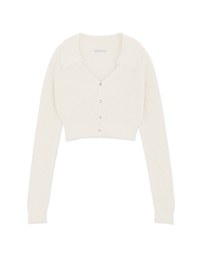 Buttoned Lapel Knit Crop Top