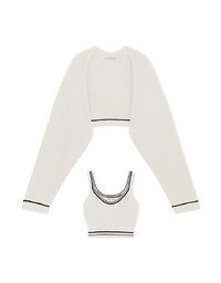 Colour Contrast Edge Two Piece Knit Top