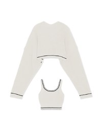 Colour Contrast Edge Two Piece Knit Top