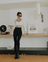 Colour Contrast Edge Two Piece Knit Top