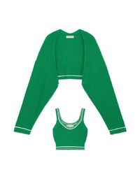 Colour Contrast Edge Two Piece Knit Top