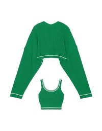 Colour Contrast Edge Two Piece Knit Top