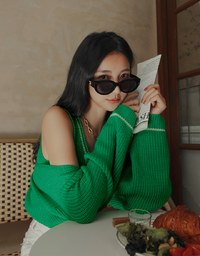 Colour Contrast Edge Two Piece Knit Top