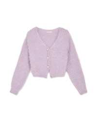 V Neck Gold Button Shoulder Padded Sweater