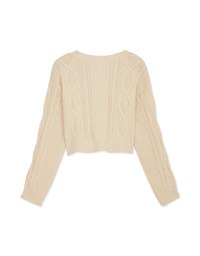 Twisted V Neck Knit Sweater
