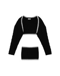 [I'M Meme] Contrast Color Two-Piece Knit Top