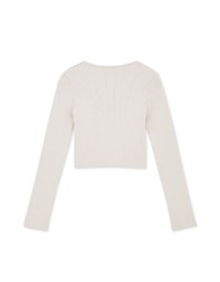 U Collar Slit Knit Short Version Of The Blouse Shirt