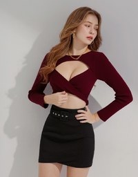 2Way Twist Knot Knit Short Top