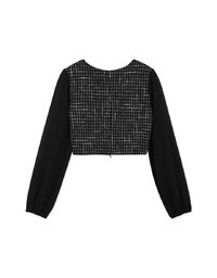 Chic Round Button Long-Sleeved Top