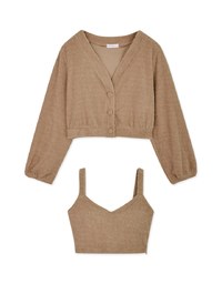 [I'M Meme] V-Neck Cropped Top (With Padding)