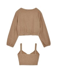 [I'M Meme] V-Neck Cropped Top (With Padding)