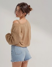 [I'M Meme] V-Neck Cropped Top (With Padding)