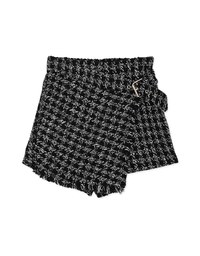 Chic Style Tweed Buckled Skirt