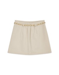 Tweed Gold Chain A-Line Skirt (With Belt)