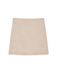 360°Skinny Pleated Line Suede Skorts