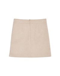 360°Skinny Pleated Line Suede Skorts
