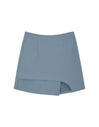 Overlapping Curved Slit Tweed Skirt