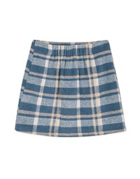 Checked Tweed Slit Skirt