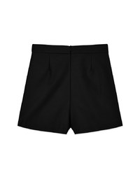 Silver Ring Asymmetrical Faux Leather Skorts
