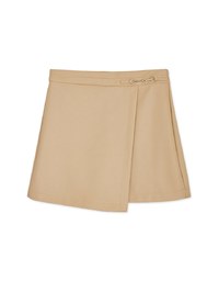 Silver Ring Asymmetrical Faux Leather Skorts