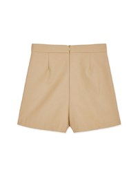 Silver Ring Asymmetrical Faux Leather Skorts