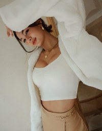 Silver Ring Asymmetrical Faux Leather Skorts