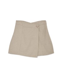 Plain Cotton One-Piece Drawstring Skorts