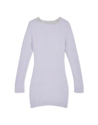 V-Neck Buttoned Knit Min Dress
