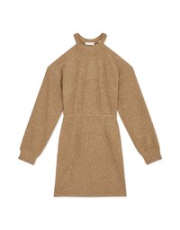 Cut Shoulders Long Sleeve Mini Dress