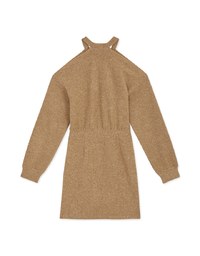 Cut Shoulders Long Sleeve Mini Dress