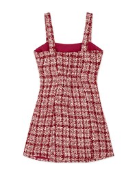 Chic Weave Pattern Beaded Button Vest Mini Dress