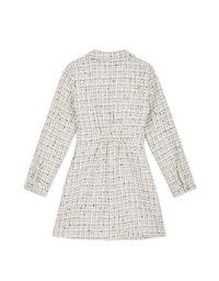 Petite Check Pattern Button-Down Shirt Mini Dress