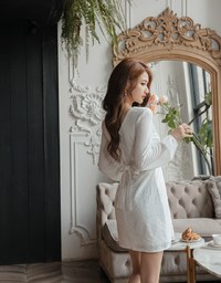 V-Neck Lace Mini Dress