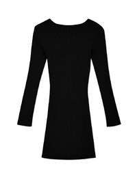 2Way Knit Square Collar Mini Dress