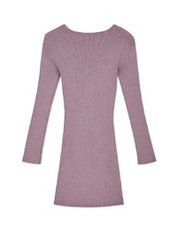 2Way Knit Square Collar Mini Dress
