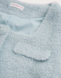 [I'M Meme] Square Collar With Button Crop Blazer Jacket