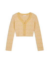 【I'M Meme Joint Name】Beaded Button Crop Knit Blazer Jacket