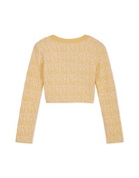 【I'M Meme Joint Name】Beaded Button Crop Knit Blazer Jacket