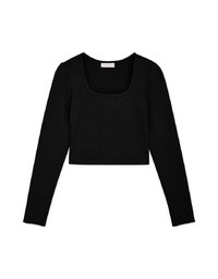 【Porima' Picks】U Neck Straight Grain Crop Fit Top