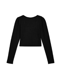 【Porima' Picks】U Neck Straight Grain Crop Fit Top