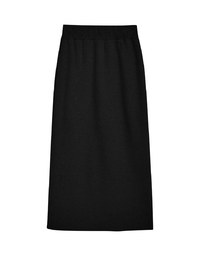 Side Button Style Slit Knit Skirt