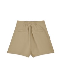 Silver Button Pleated Skinny Shorts