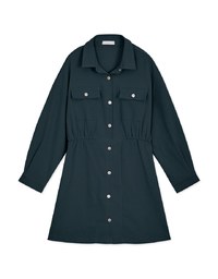 Casual Chic Pleated Shirt Mini Dress