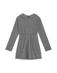 Houndstooth Overlap Side Belt Shirt Mini Dress
