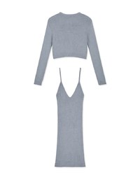 V Neck Knit Two Piece Dress