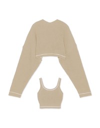 Colour Contrast Edge Two Piece Knit Top