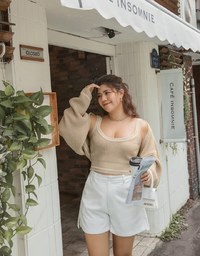 Colour Contrast Edge Two Piece Knit Top