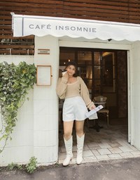 Colour Contrast Edge Two Piece Knit Top