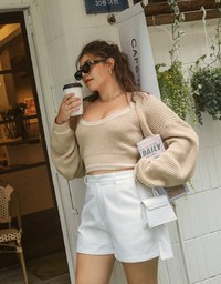 Colour Contrast Edge Two Piece Knit Top
